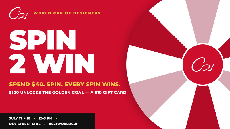 World Cup Weekend NYC: Spin to Win at Century 21, Every Spin Wins