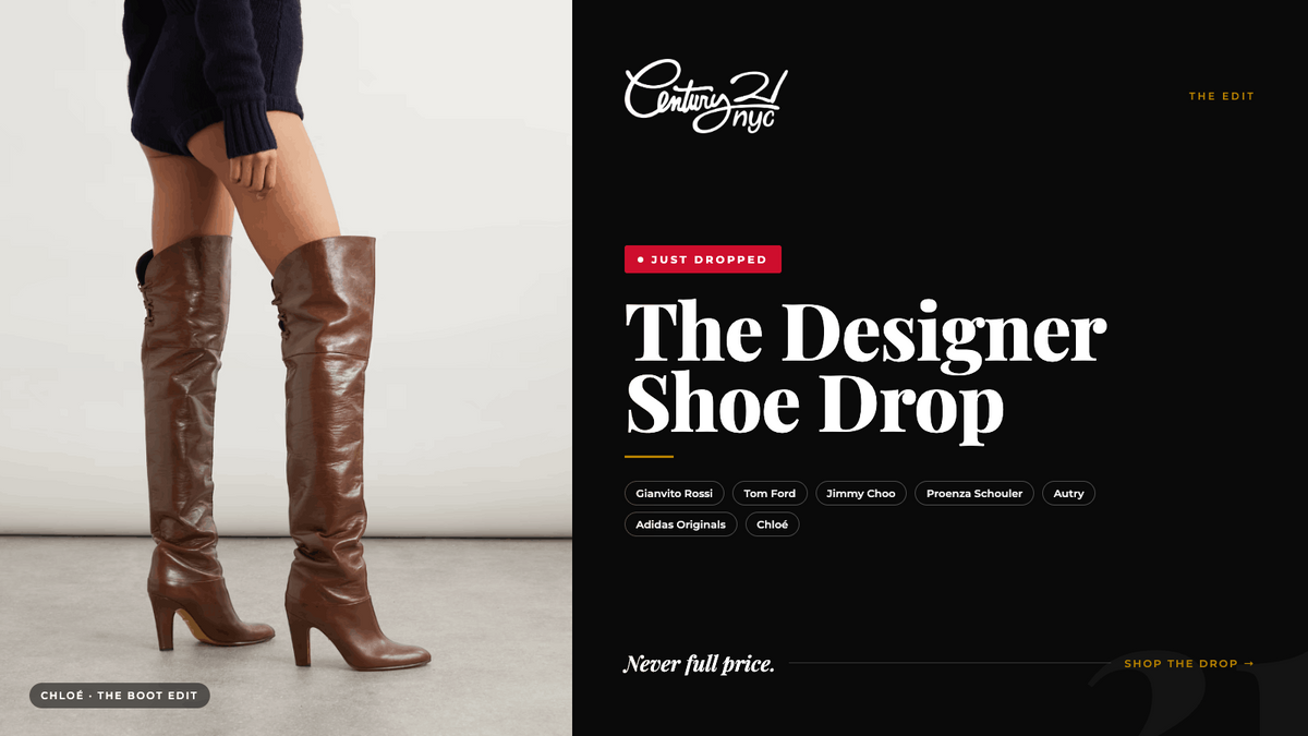 Designer Shoes at Century 21 NYC: Tom Ford, Chloé & Up to 70% Off
