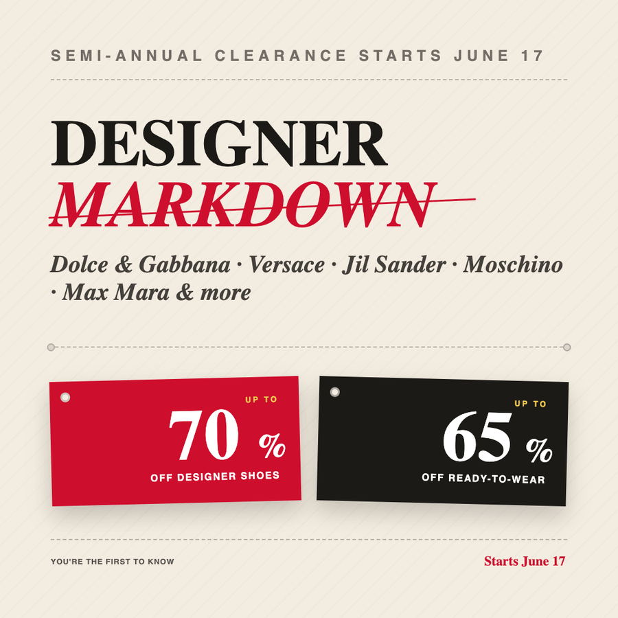 DESIGNER MARKDOWNS