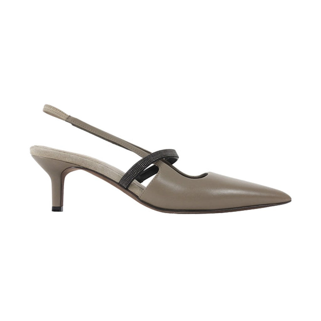 Brunello Cucinelli Women's Leather Kitten Heels