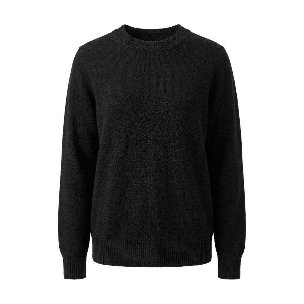 In Cashmere Black Cashmere Crewneck