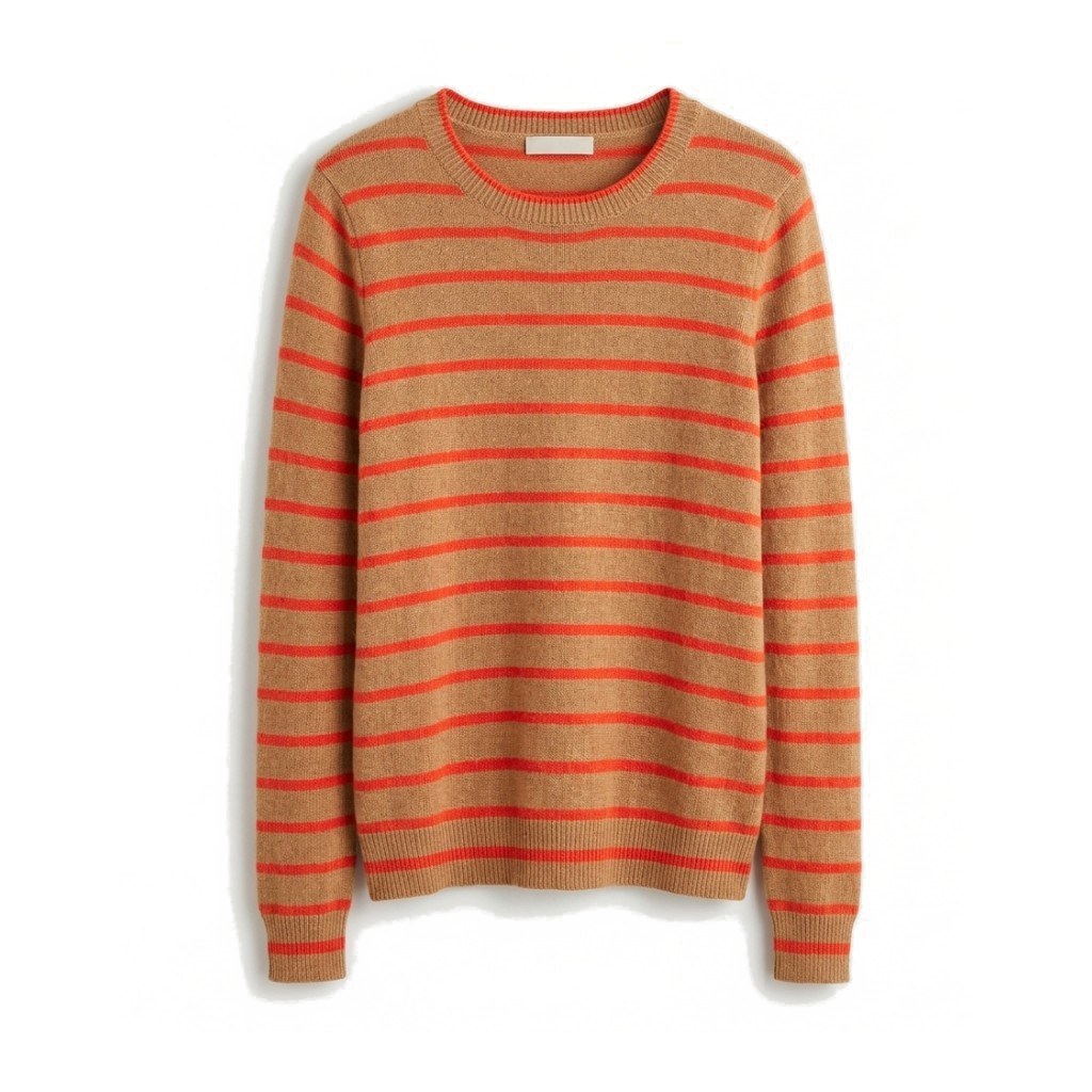 In Cashmere Striped Cashmere Crewneck