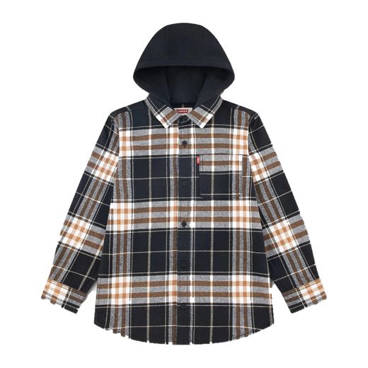Levi's Boys Hooded Flannel Shirt