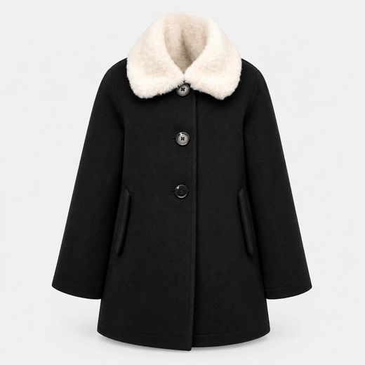 Michael Kors Girls Faux Fur Collar Coat
