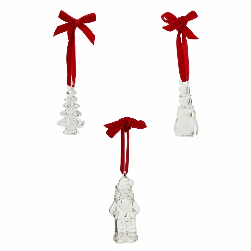 Mud Pie Glass Ornaments with Bows