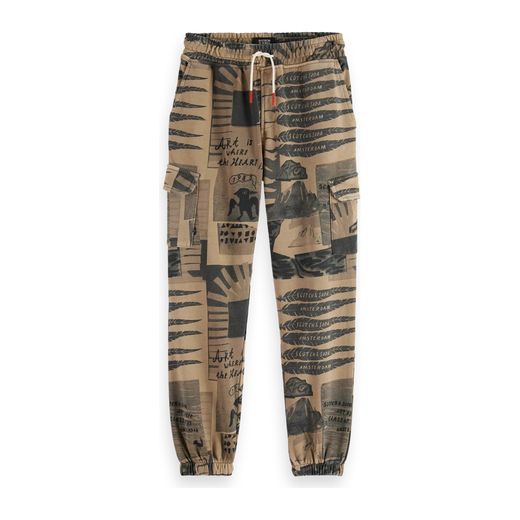 Scotch and Soda Boys Printed Cargo Sweatpants