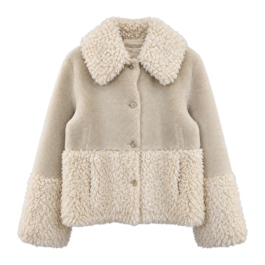 Women's Cream Shearling Jacket